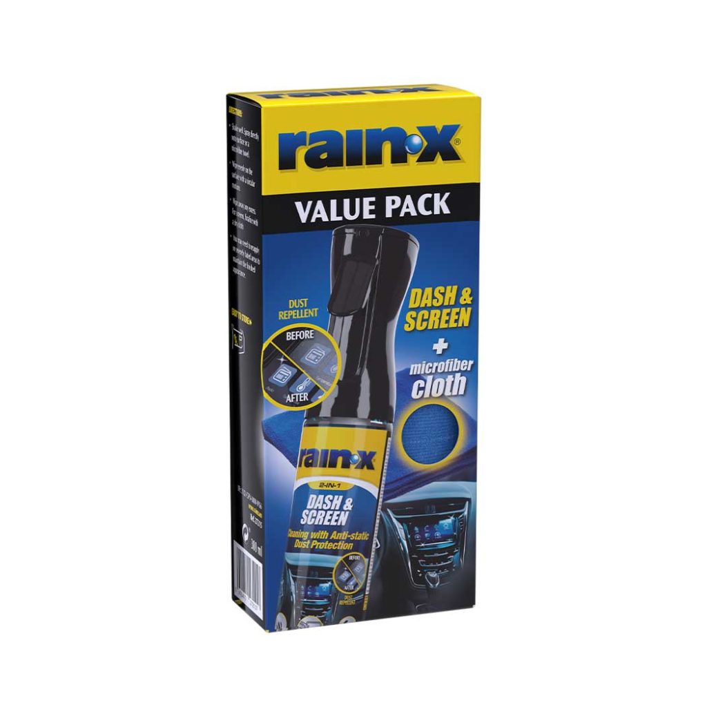 The front of the Rain-X Dash & Screen value pack